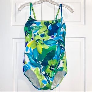 Vintage Floral One Piece Swimsuit